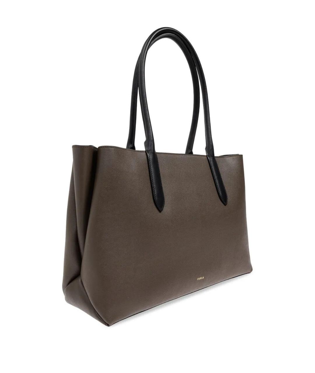 FURLA Коричневая кожаная сумка тоут, фото 5