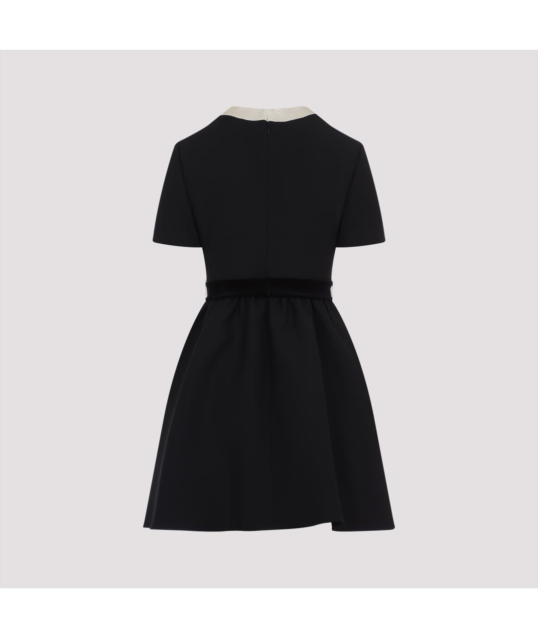 VALENTINO Черное шерстяное повседневное платье, фото 3