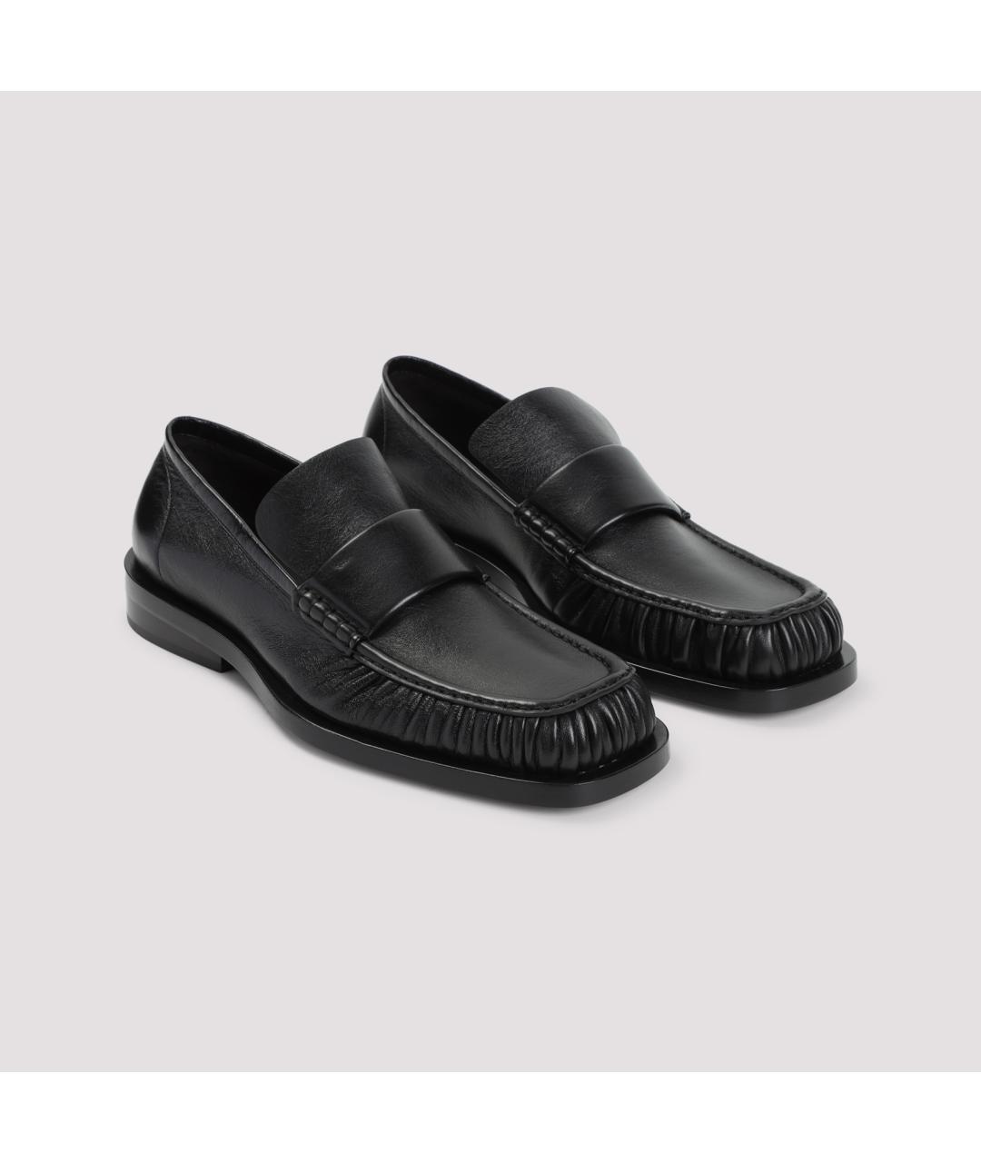 JIL SANDER Черные кожаные лоферы, фото 3