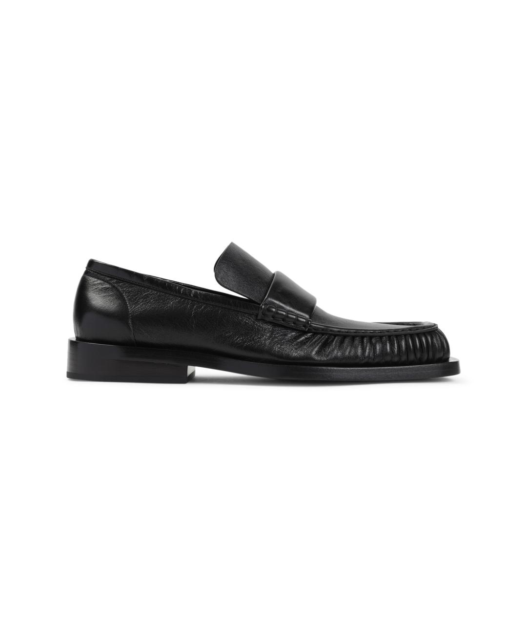 JIL SANDER Черные кожаные лоферы, фото 1