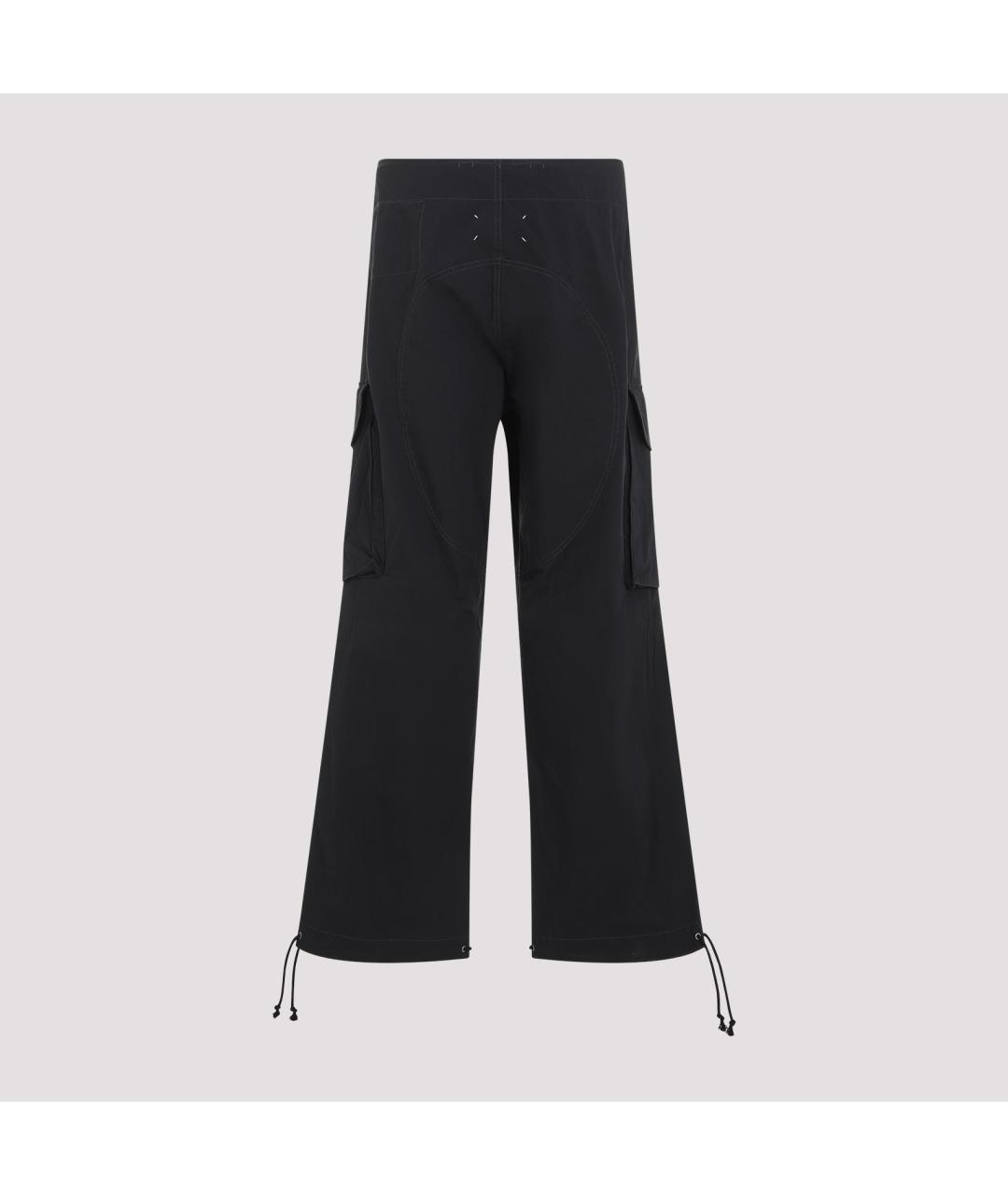 MAISON MARGIELA Черные хлопковые повседневные брюки, фото 3