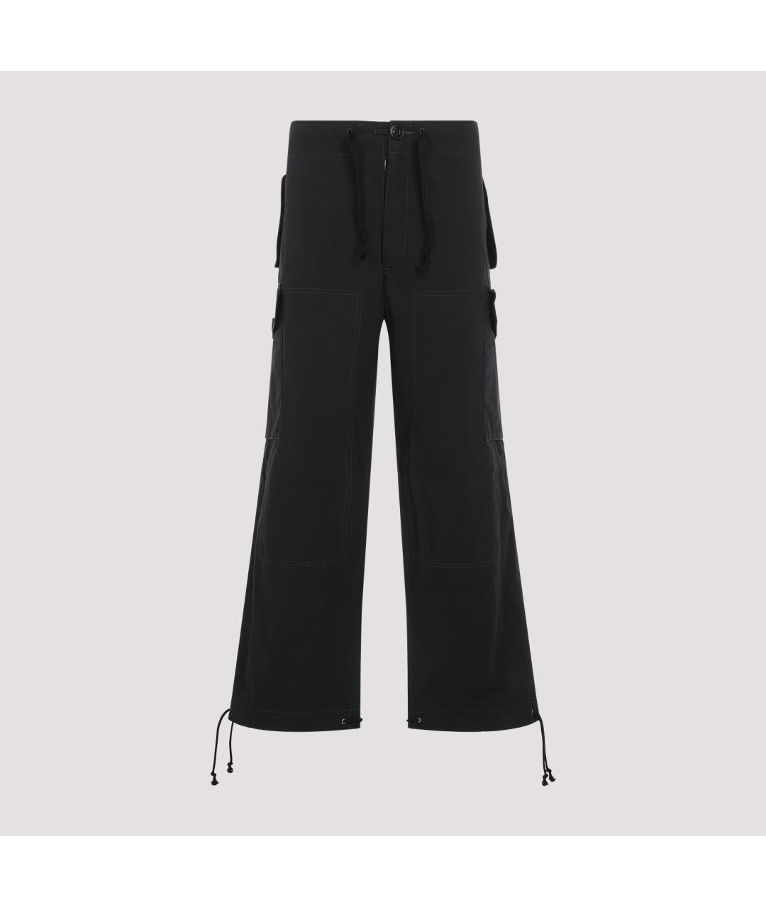 MAISON MARGIELA Черные хлопковые повседневные брюки, фото 2