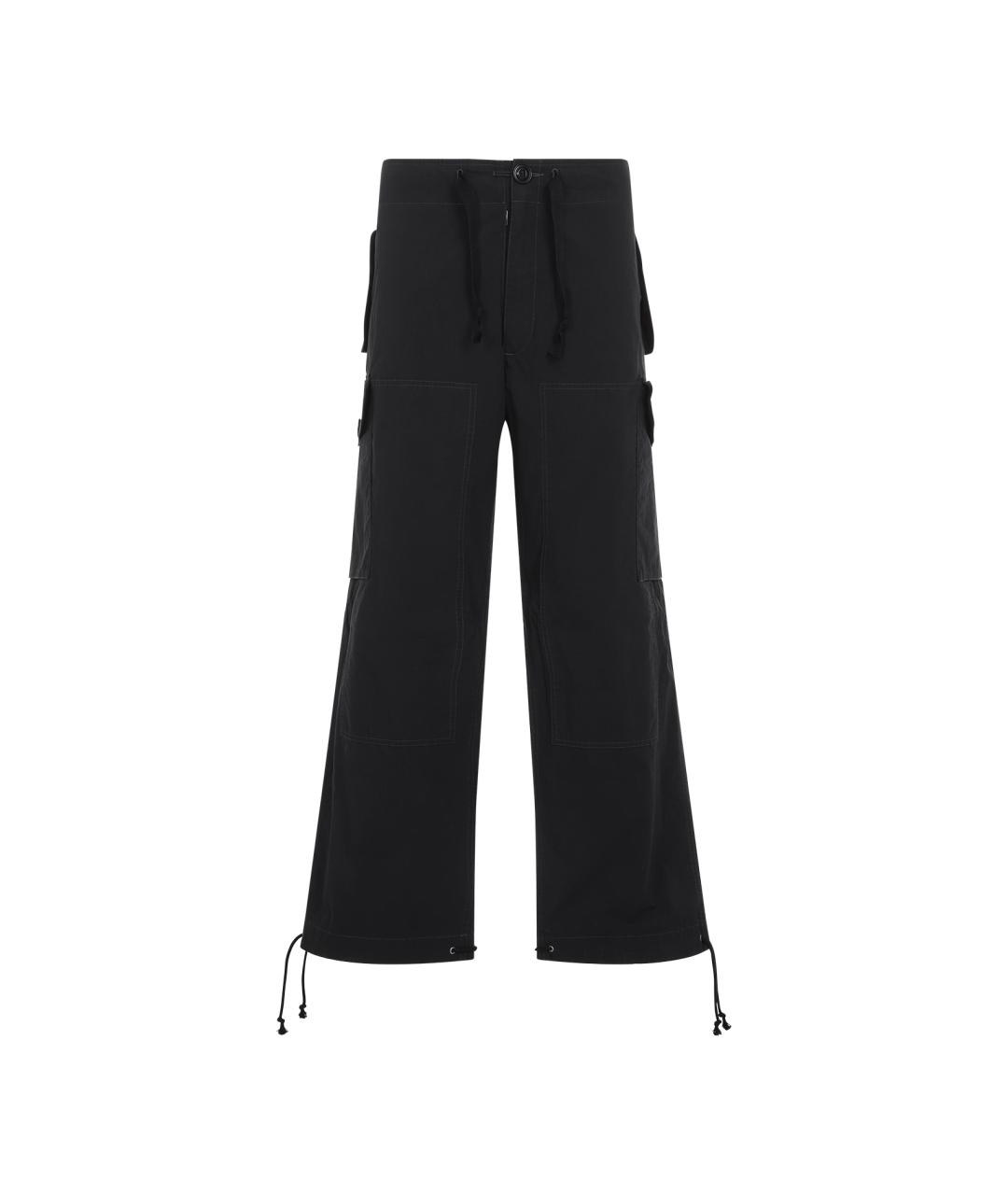 MAISON MARGIELA Черные хлопковые повседневные брюки, фото 1