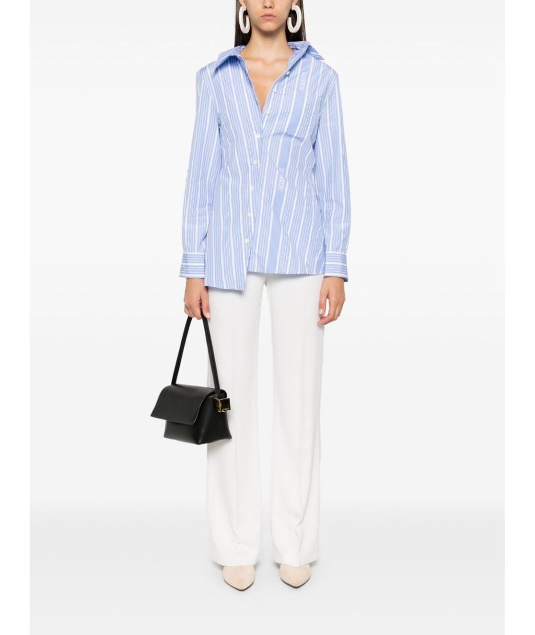 JACQUEMUS Голубая хлопковая рубашка, фото 4