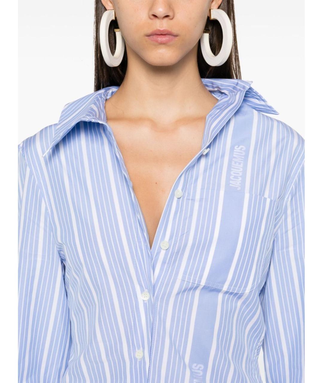 JACQUEMUS Голубая хлопковая рубашка, фото 3