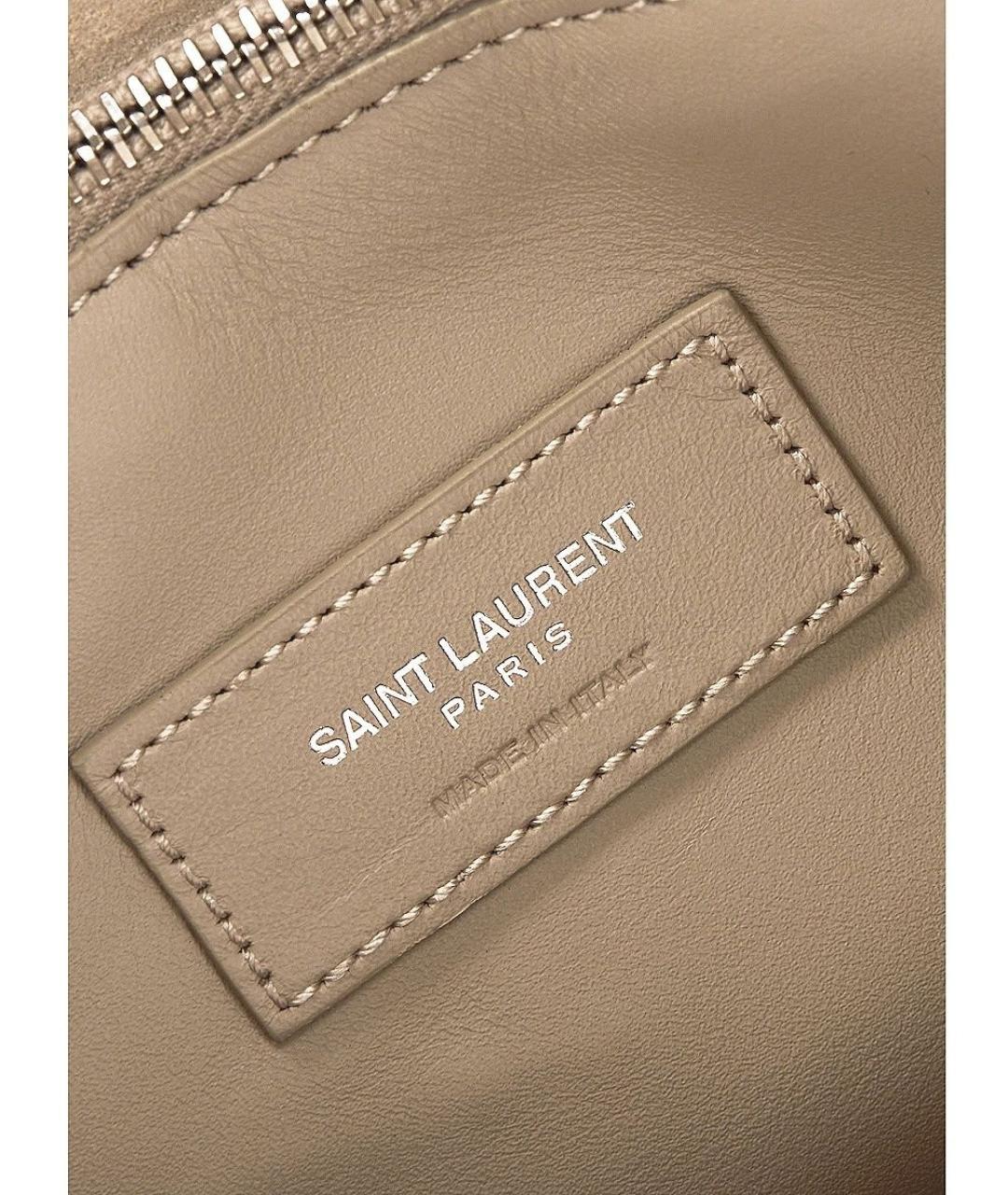 SAINT LAURENT Бежевая кожаная сумка тоут, фото 5