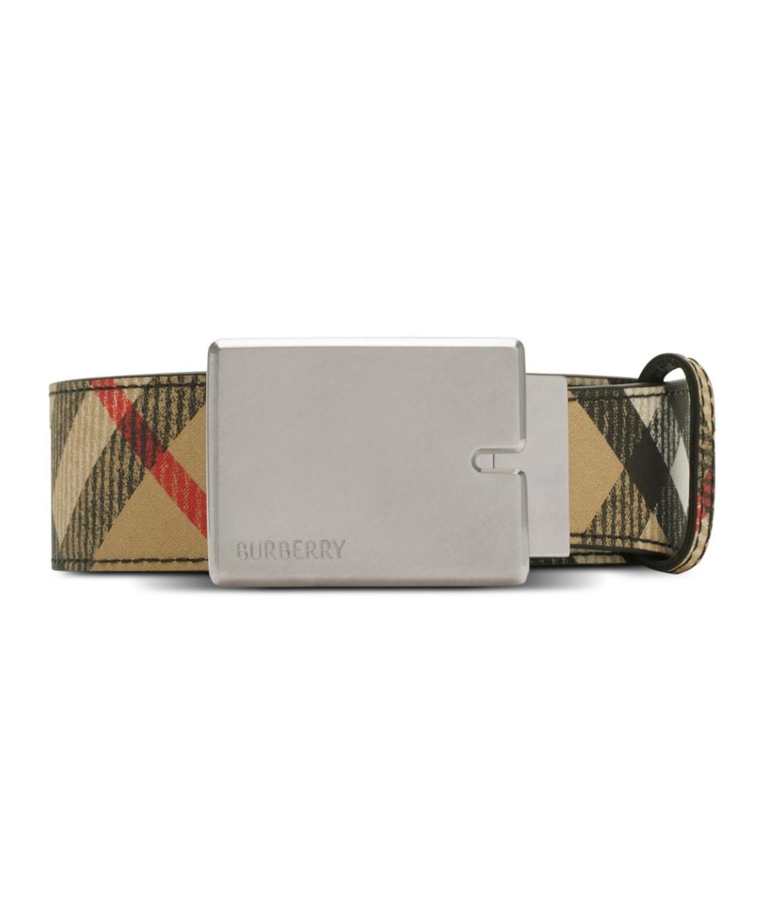 BURBERRY Бежевый кожаный ремень, фото 1