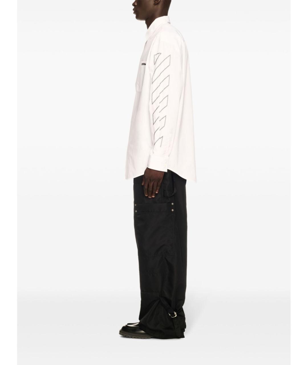 OFF-WHITE Белая хлопковая кэжуал рубашка, фото 3