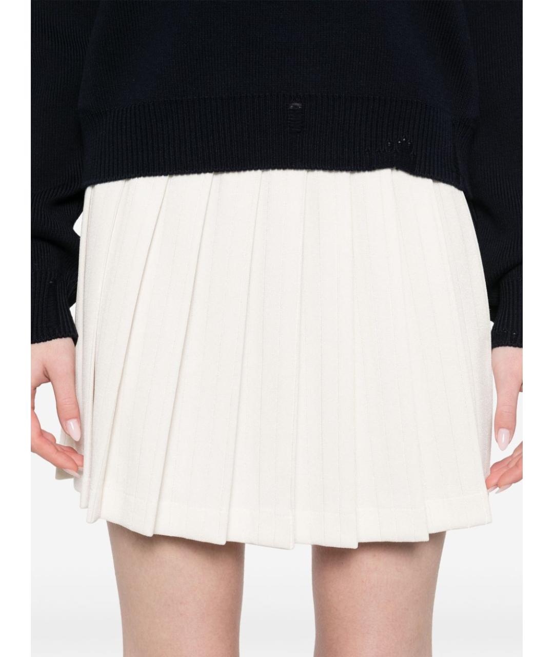 GOLDEN GOOSE DELUXE BRAND Белая хлопковая юбка мини, фото 2