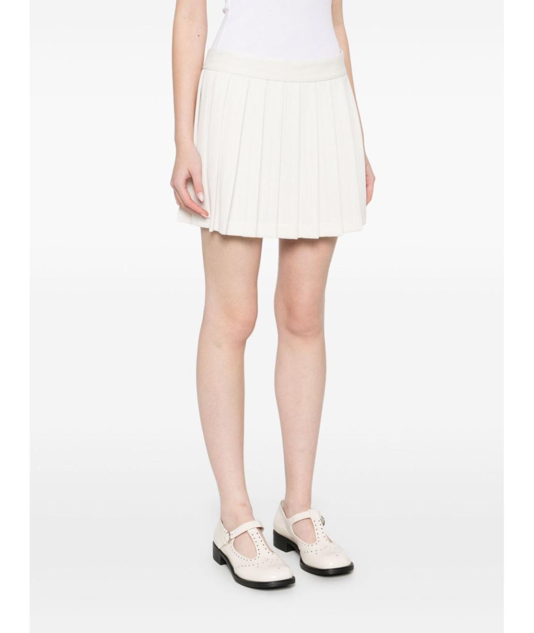 GOLDEN GOOSE DELUXE BRAND Белая хлопковая юбка мини, фото 4
