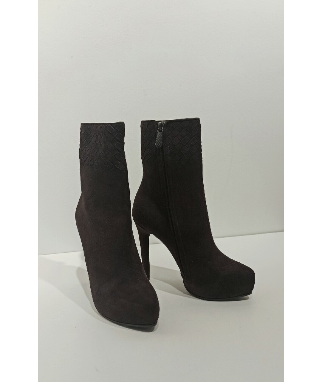 BOTTEGA VENETA Коричневые замшевые ботильоны, фото 5
