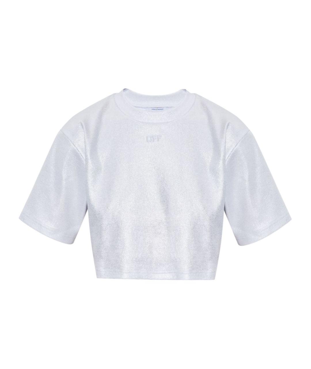 OFF-WHITE Серебряная футболка, фото 1
