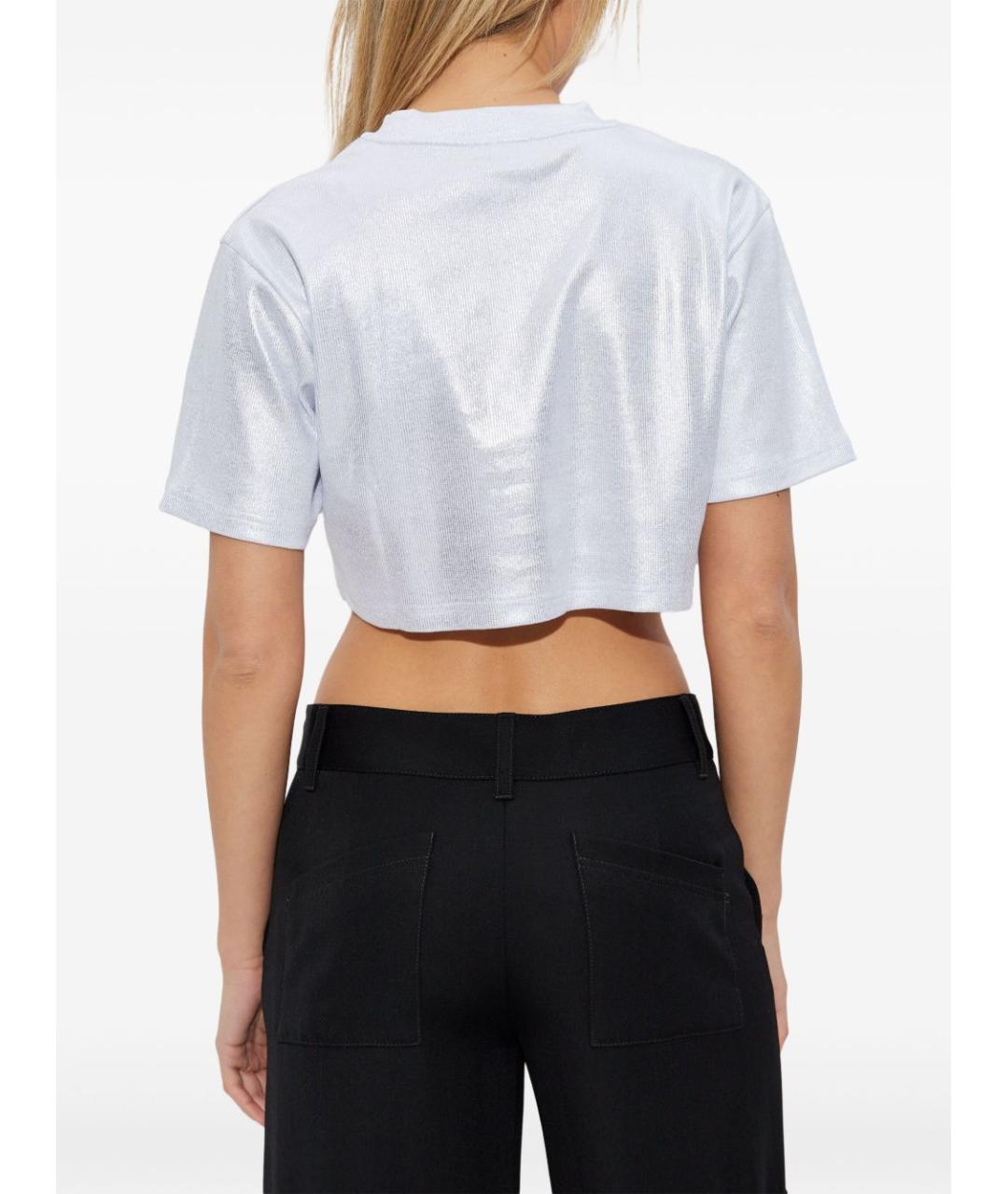 OFF-WHITE Серебряная футболка, фото 4