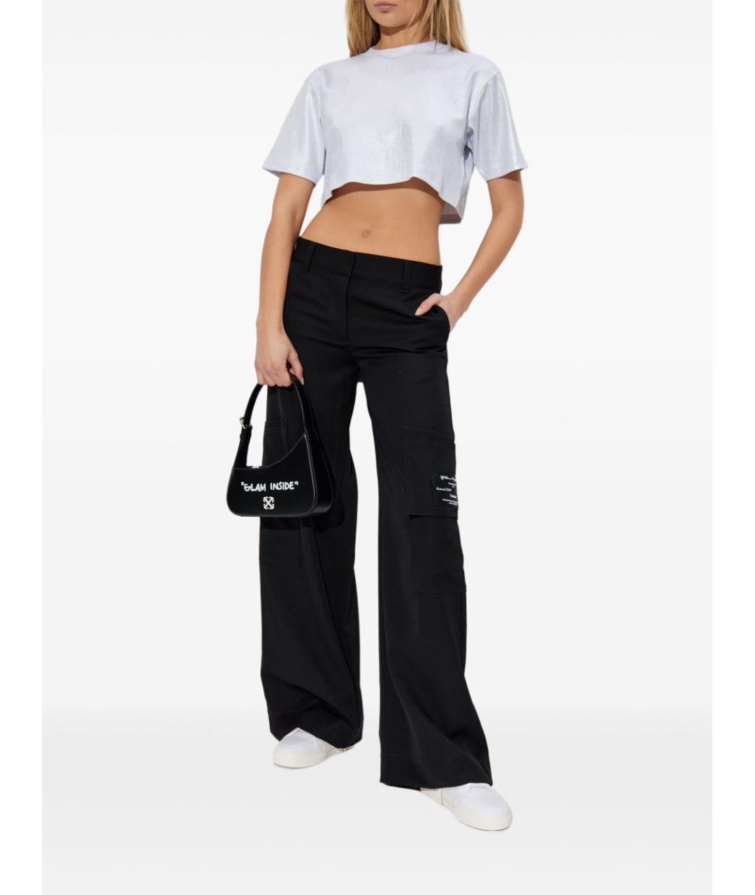 OFF-WHITE Серебряная футболка, фото 2