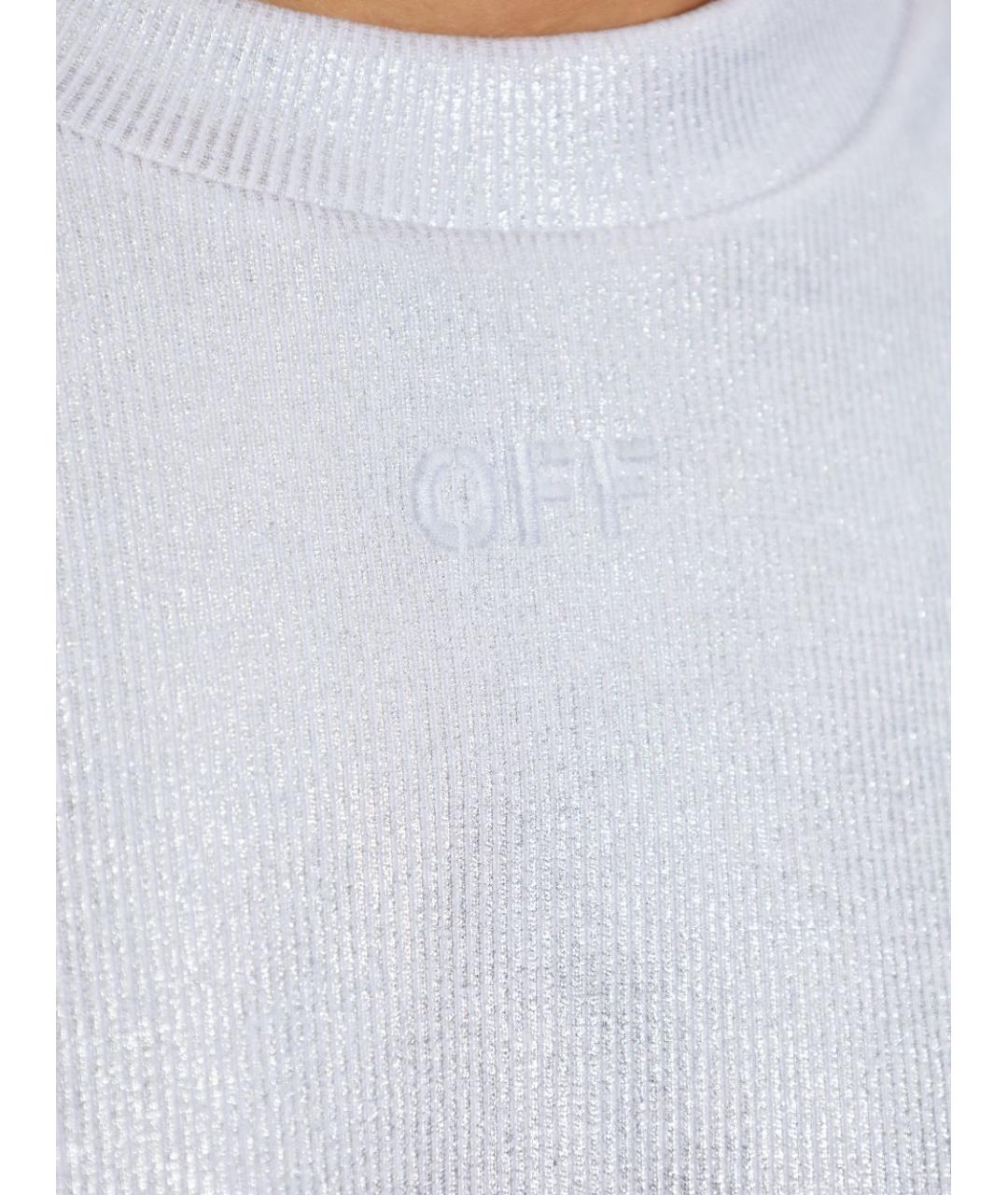 OFF-WHITE Серебряная футболка, фото 3