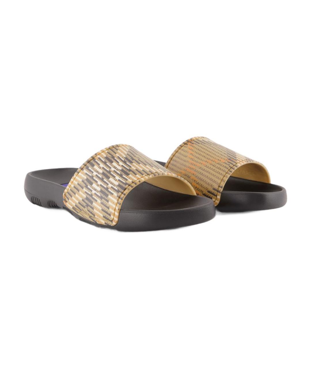 BURBERRY Мульти резиновые шлепанцы, фото 2