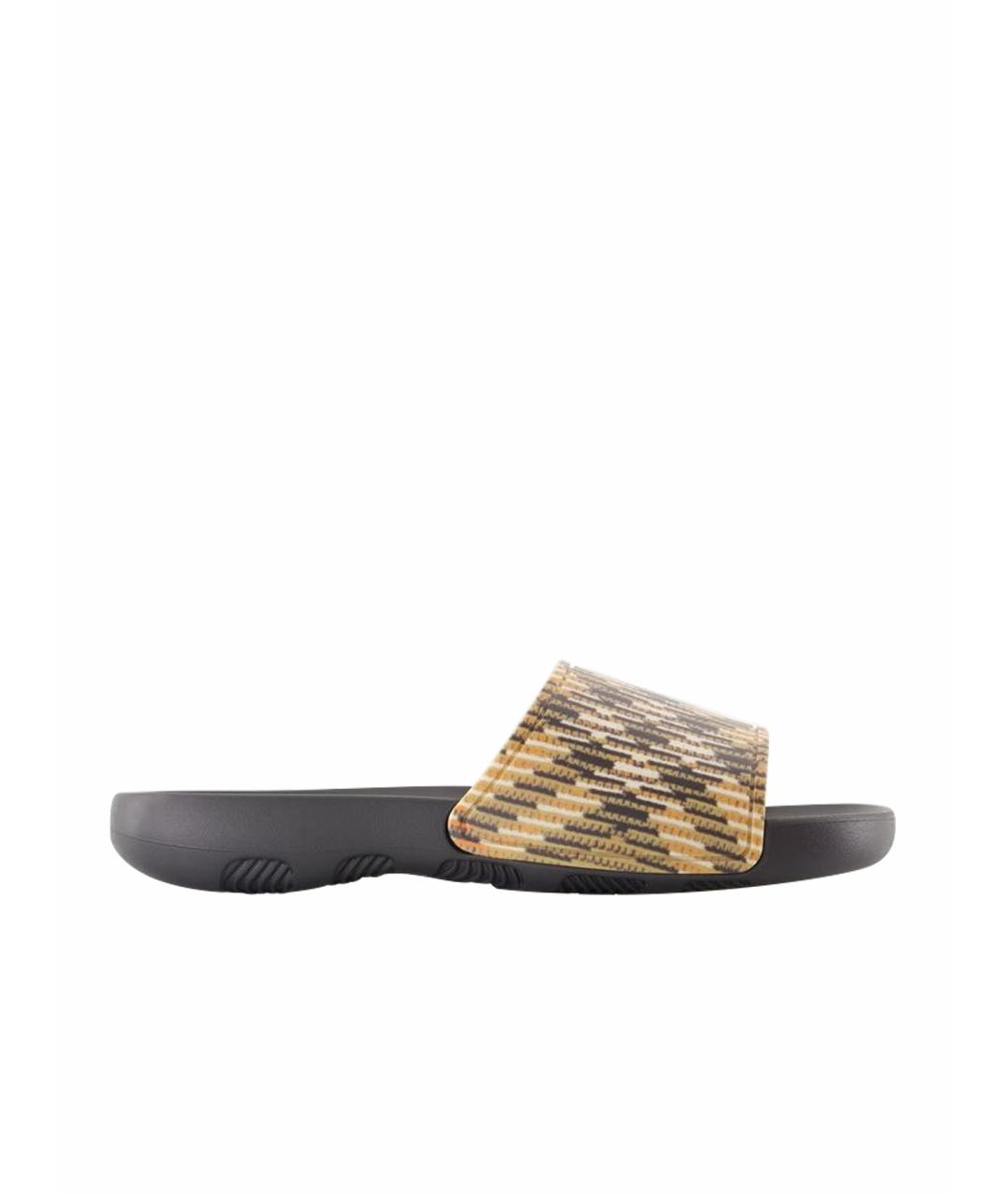 BURBERRY Мульти резиновые шлепанцы, фото 1