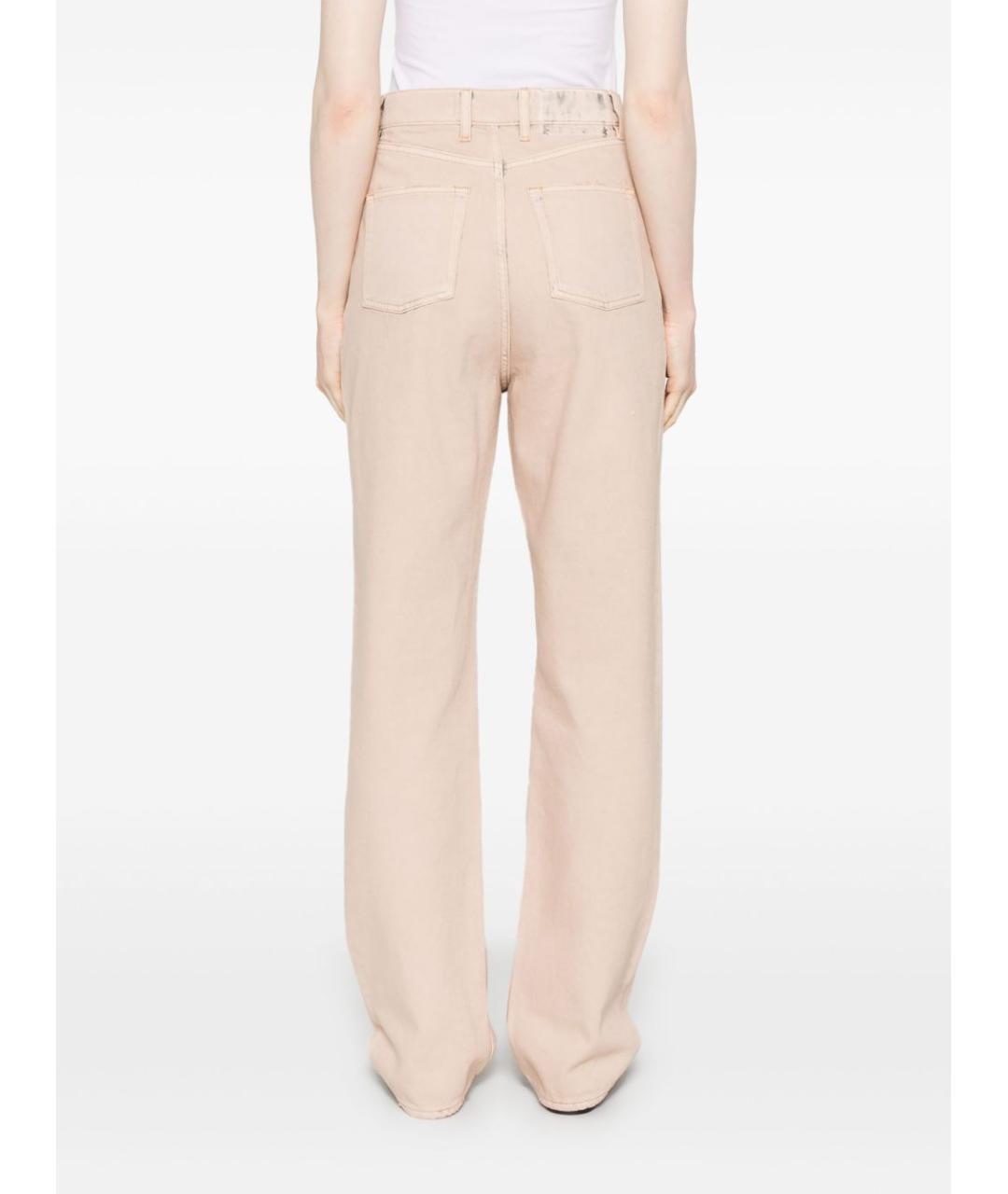 GOLDEN GOOSE DELUXE BRAND Бежевые хлопковые прямые джинсы, фото 3