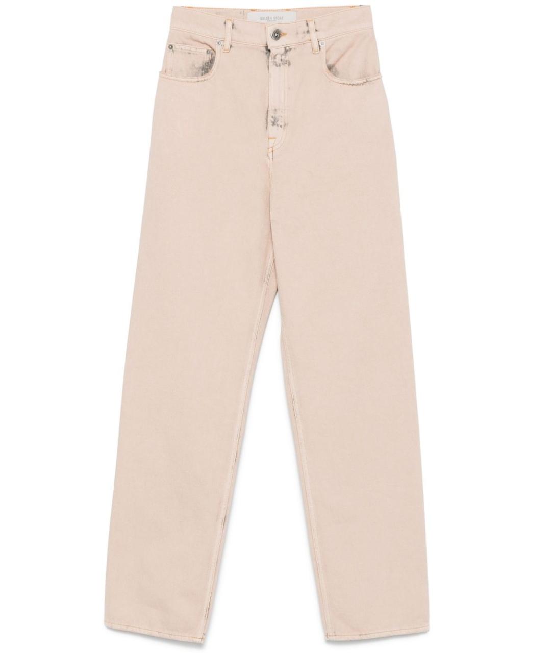 GOLDEN GOOSE DELUXE BRAND Бежевые хлопковые прямые джинсы, фото 1