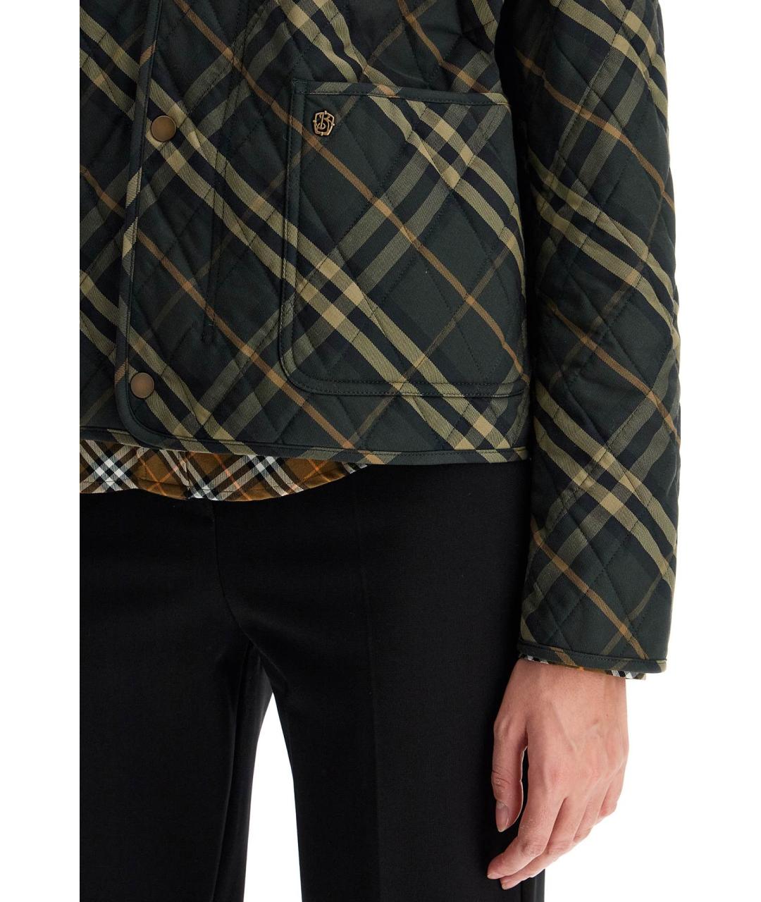 BURBERRY Зеленая хлопковая куртка, фото 4