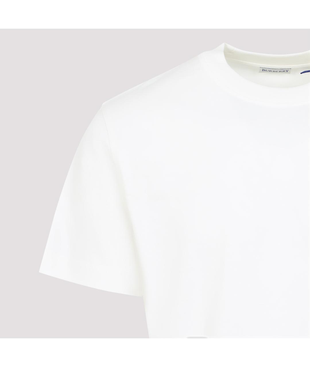 BURBERRY Белая хлопковая футболка, фото 3
