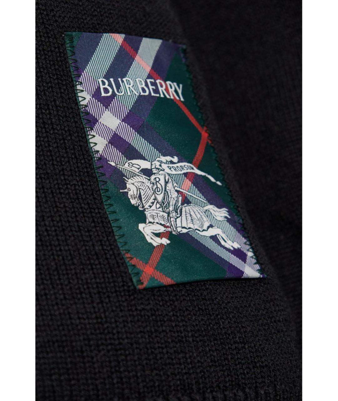 BURBERRY Черный шерстяной кардиган, фото 5
