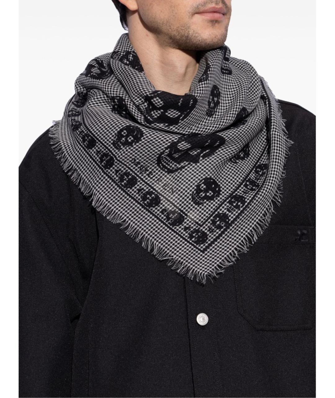 ALEXANDER MCQUEEN Серый шарф, фото 2