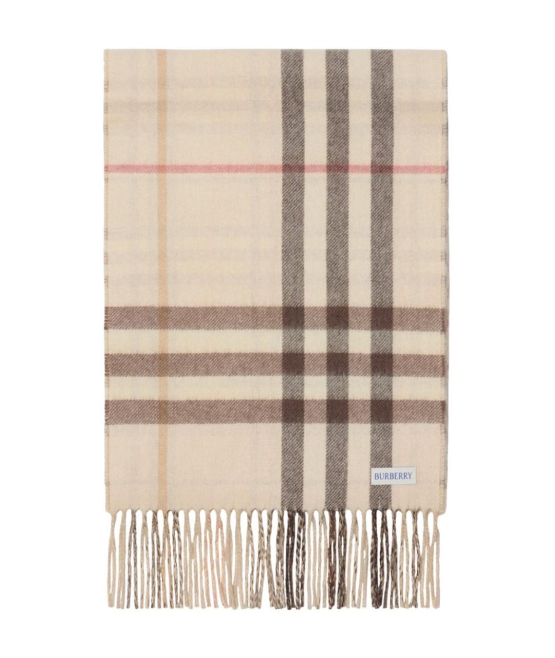 BURBERRY Бежевый кашемировый шарф, фото 4