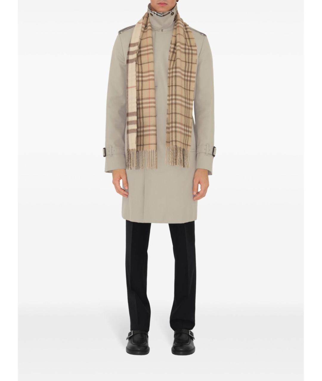 BURBERRY Бежевый кашемировый шарф, фото 2