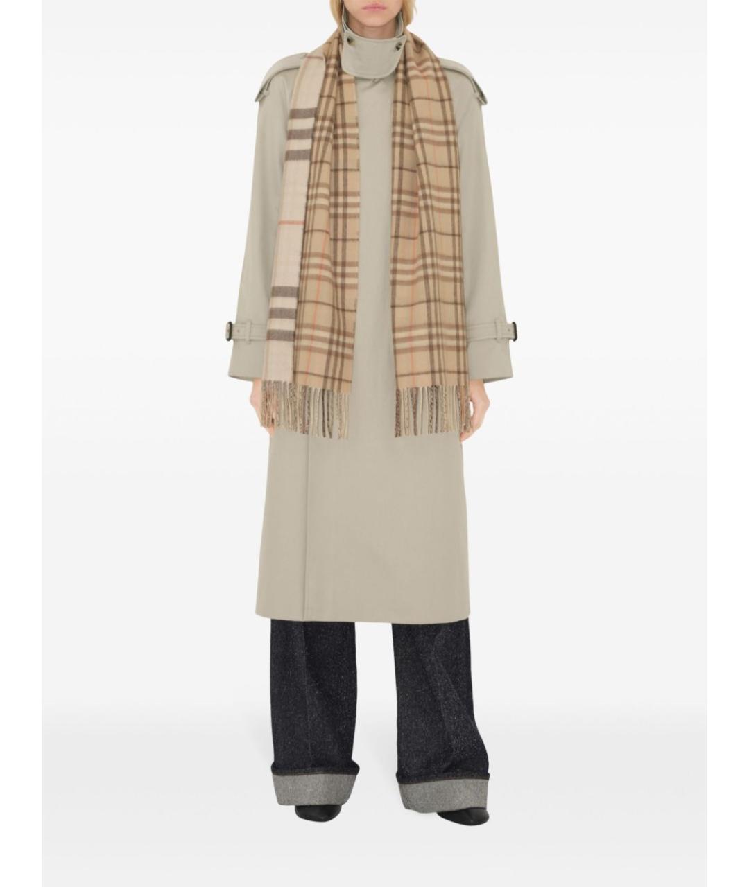 BURBERRY Бежевый кашемировый шарф, фото 3