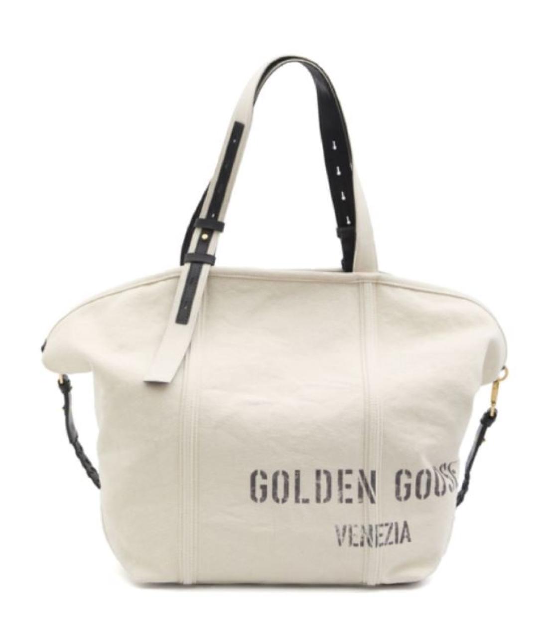 GOLDEN GOOSE DELUXE BRAND Бежевая хлопковая сумка тоут, фото 5