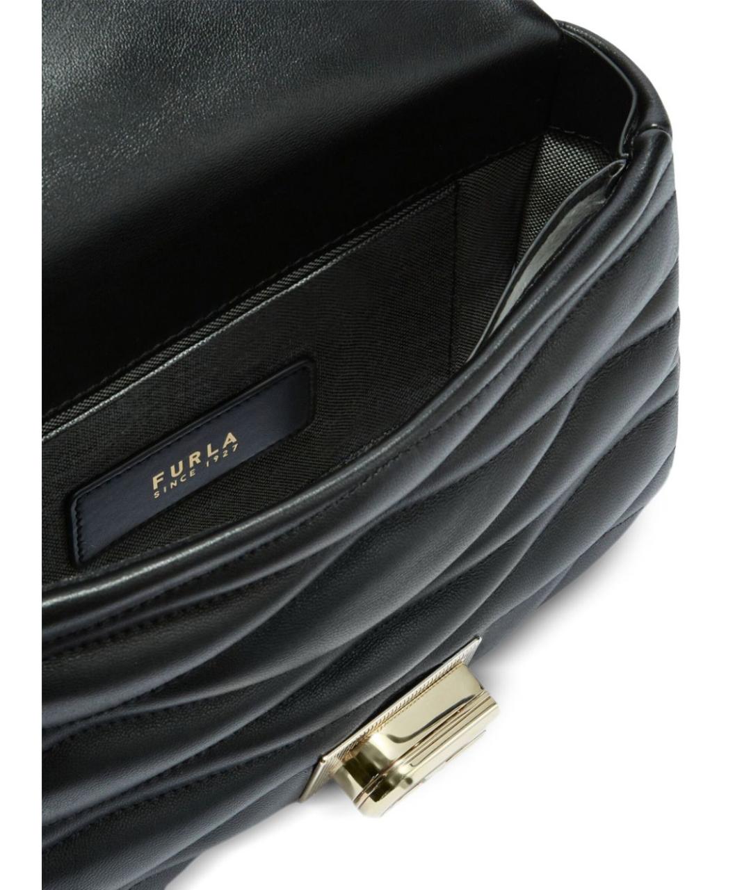 FURLA Черная кожаная сумка через плечо, фото 4