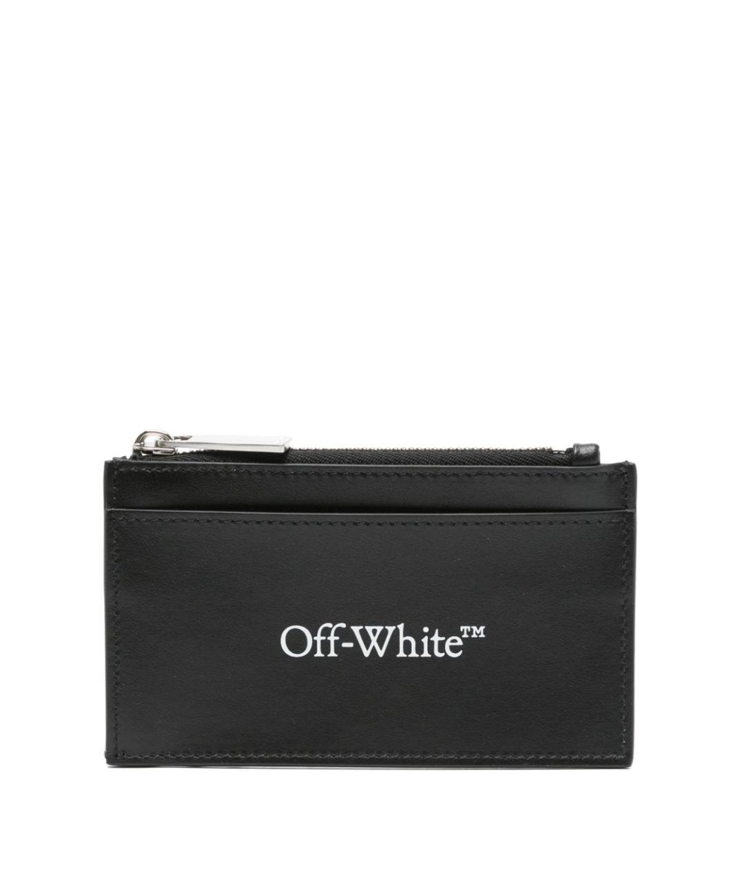 OFF-WHITE Черный кожаный кардхолдер, фото 2