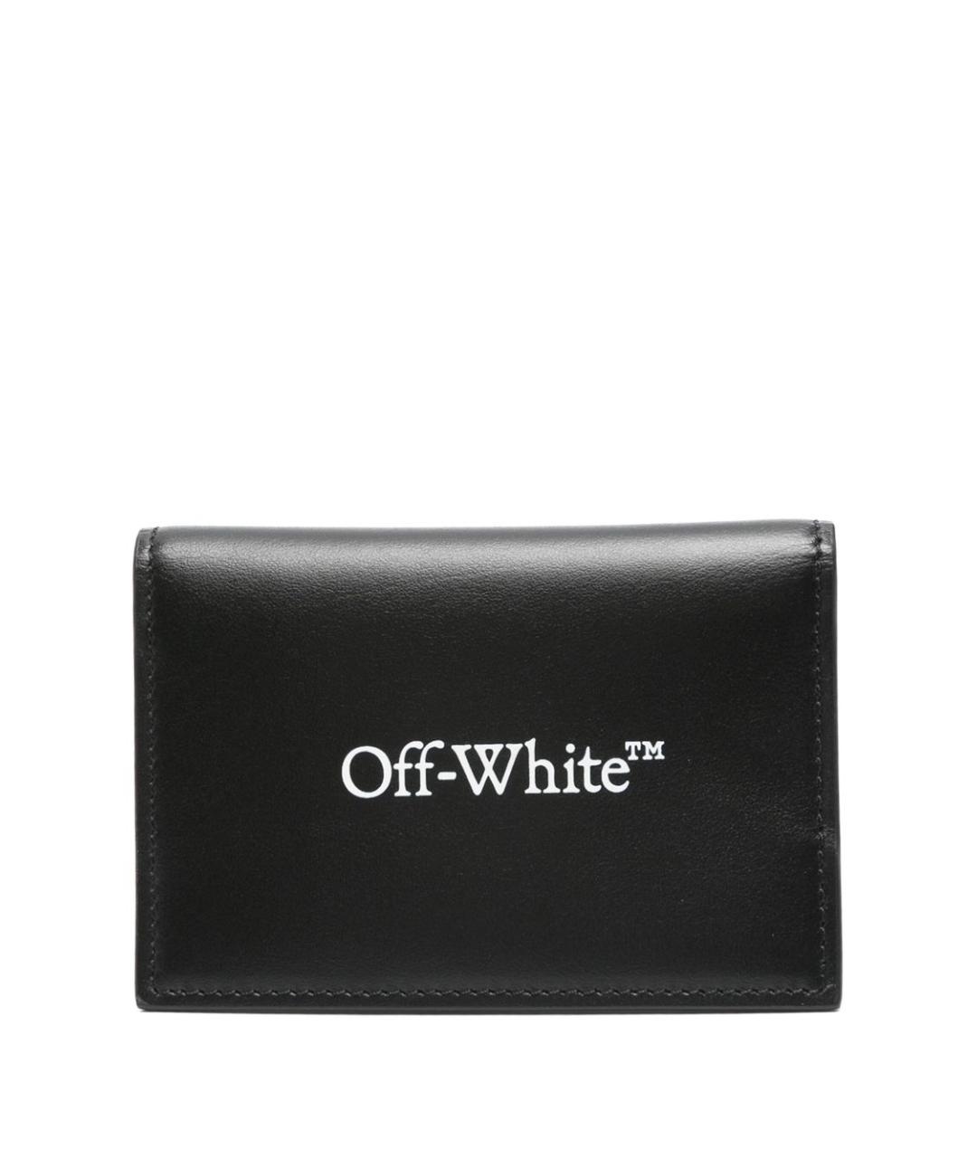 OFF-WHITE Черный кожаный кошелек, фото 2
