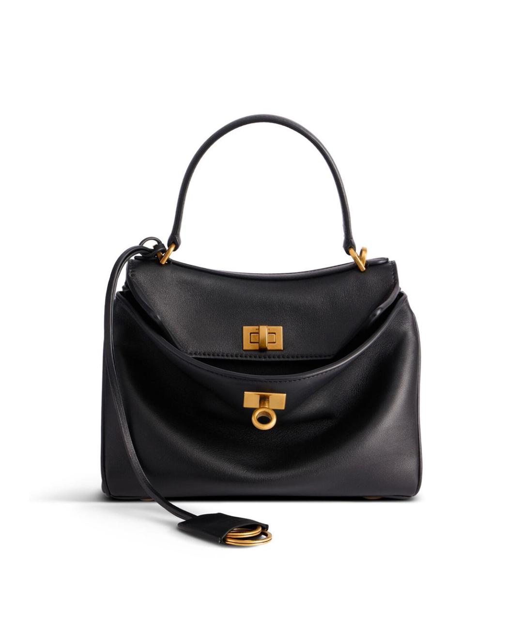 BALENCIAGA Черная кожаная сумка тоут, фото 1