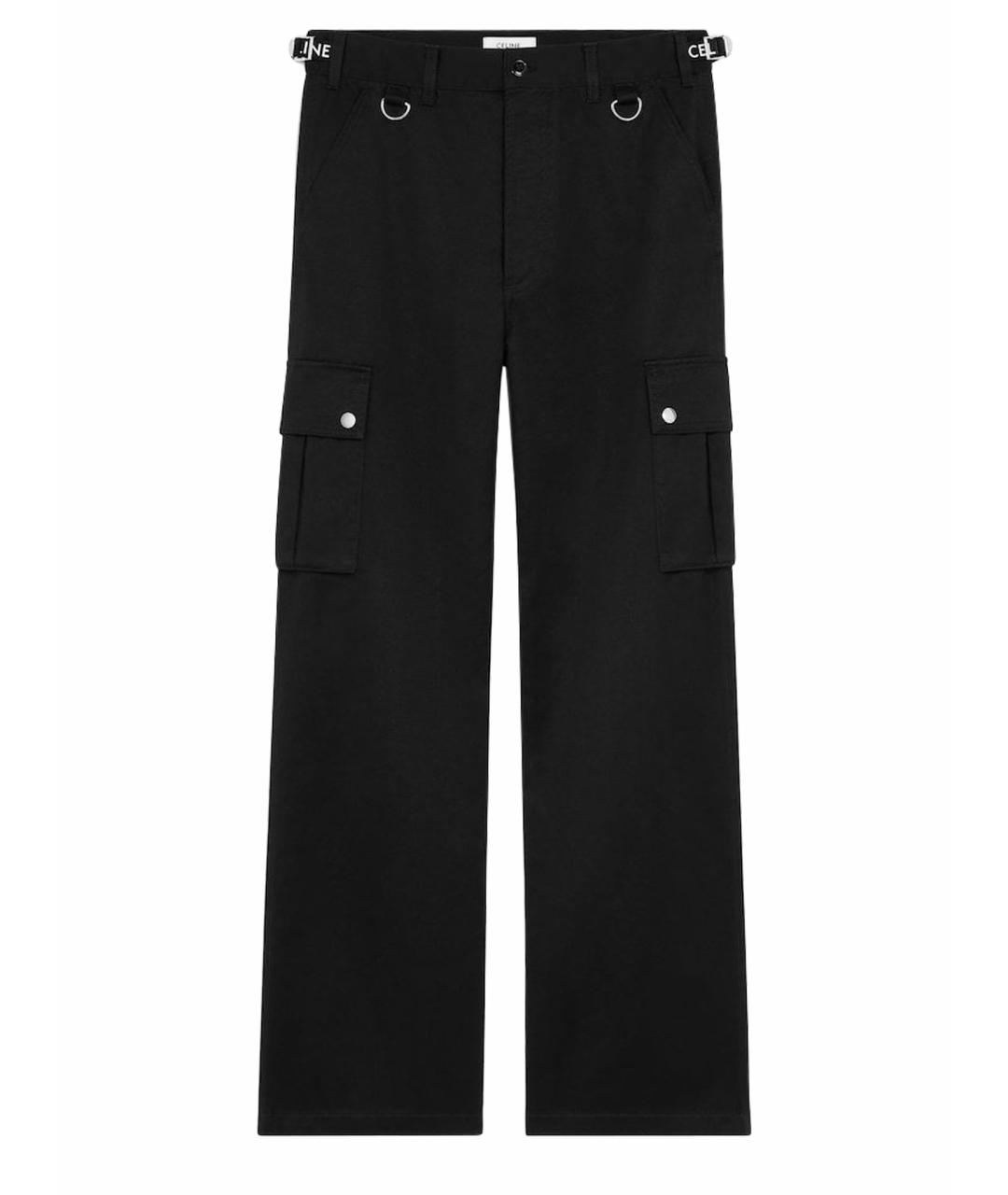 CELINE Черные хлопковые повседневные брюки, фото 1