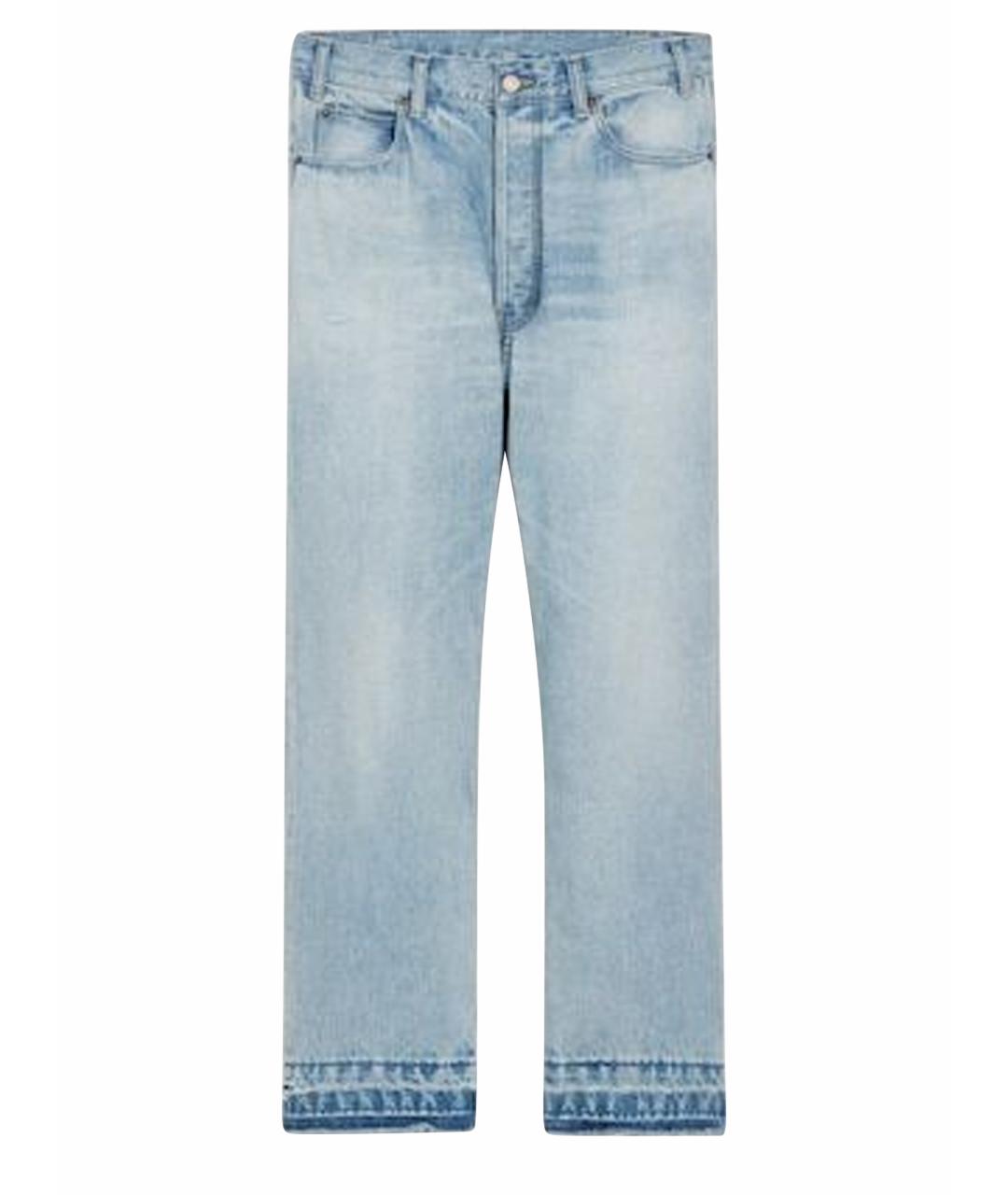 CELINE Голубые хлопковые прямые джинсы, фото 1