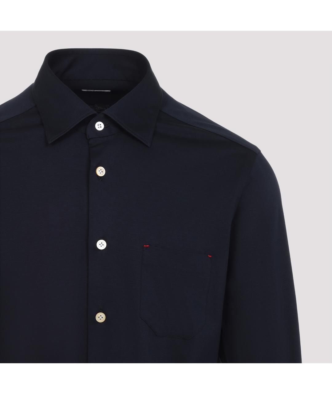 KITON Черная хлопковая кэжуал рубашка, фото 4