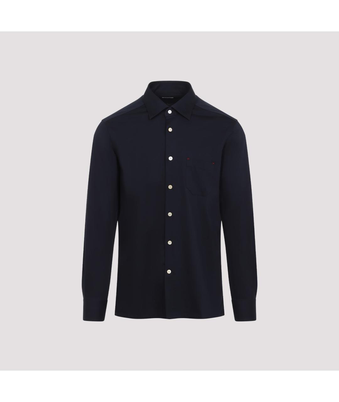 KITON Черная хлопковая кэжуал рубашка, фото 2