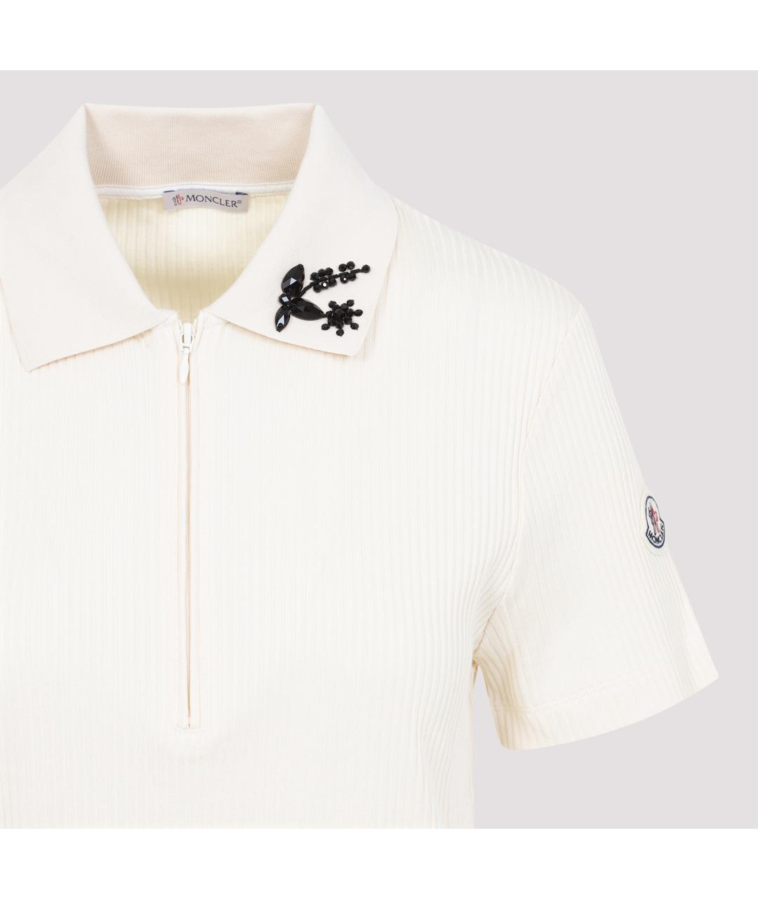 MONCLER Бежевая хлопковая футболка, фото 4