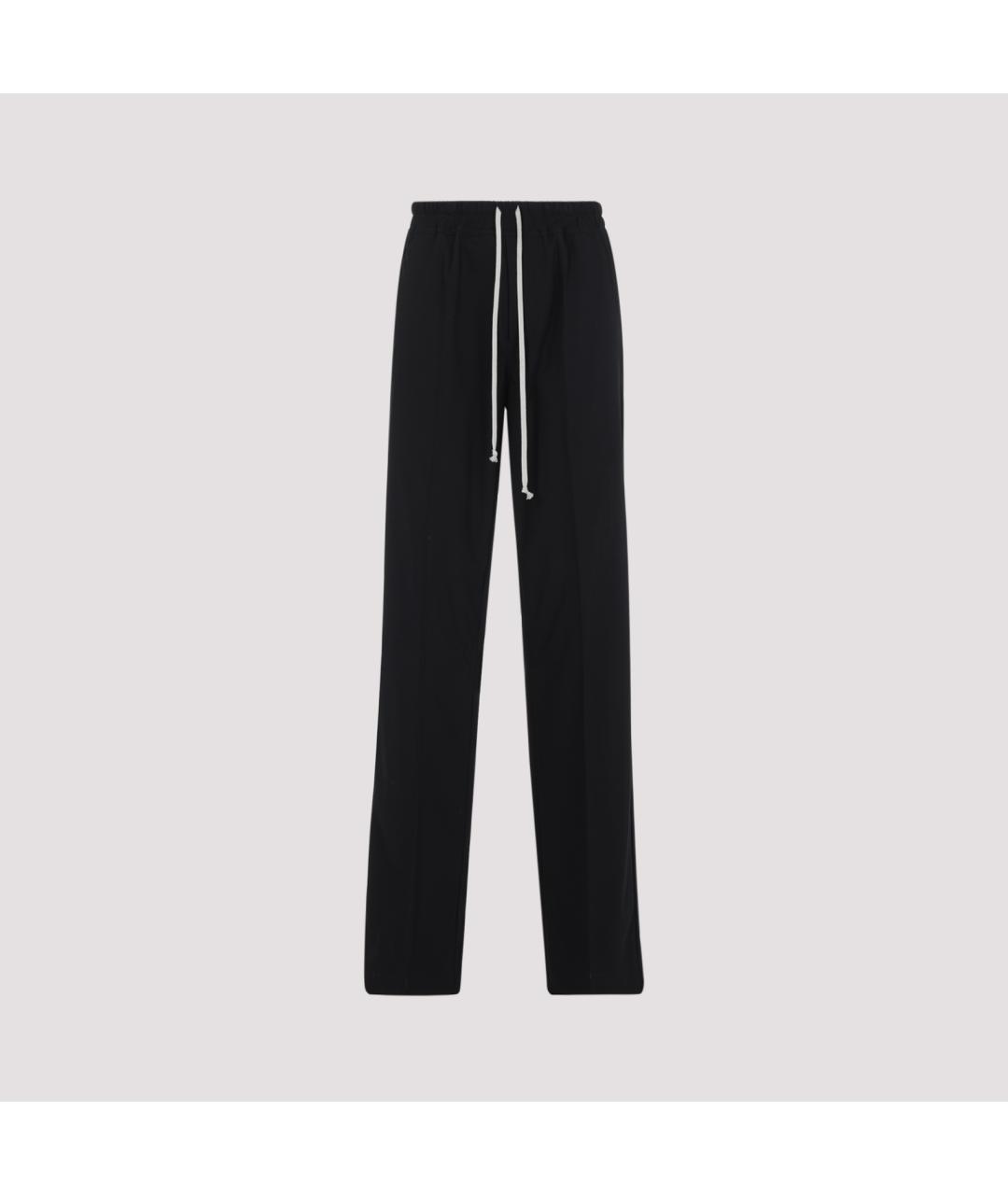 RICK OWENS Черные шерстяные повседневные брюки, фото 2