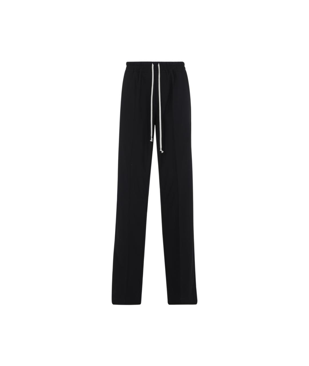RICK OWENS Черные шерстяные повседневные брюки, фото 1