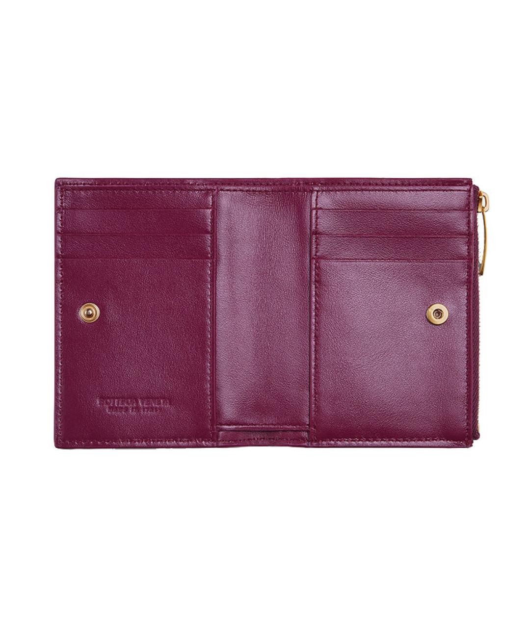 BOTTEGA VENETA Фуксия кожаный кошелек, фото 5