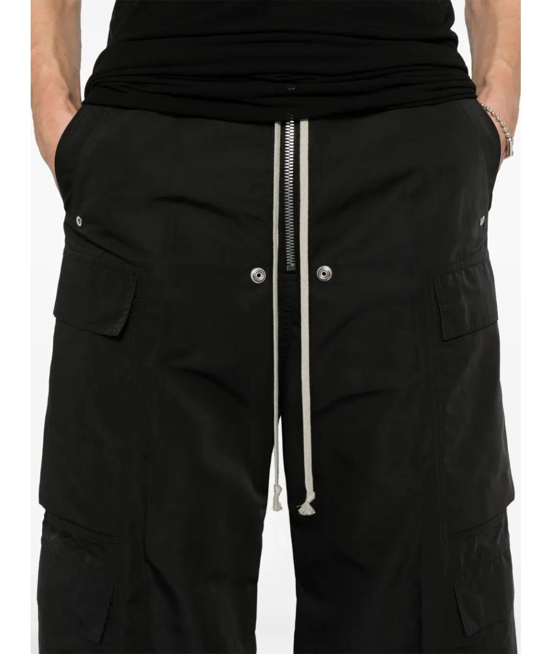 RICK OWENS Черные полиэстеровые повседневные брюки, фото 4