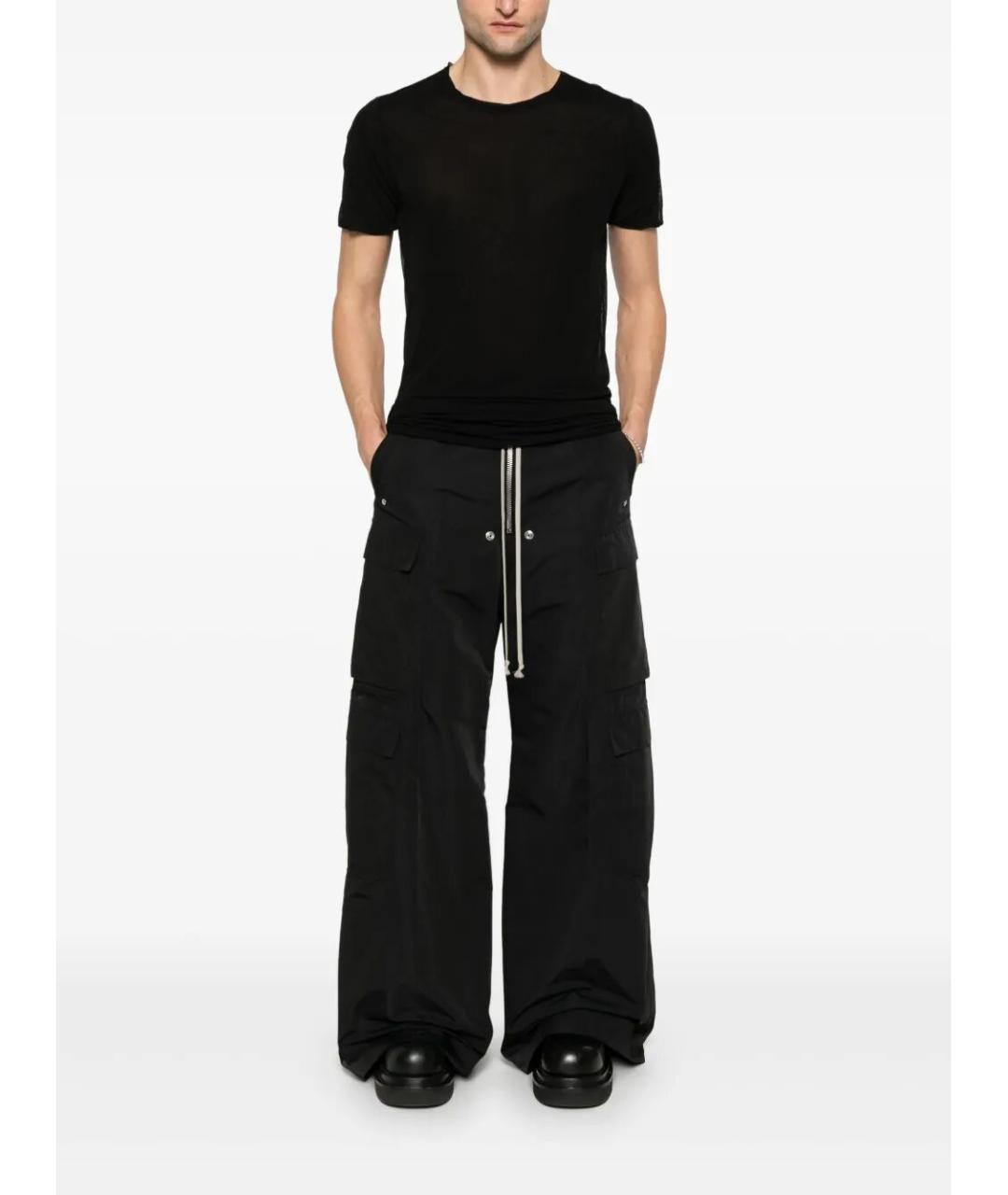 RICK OWENS Черные полиэстеровые повседневные брюки, фото 2