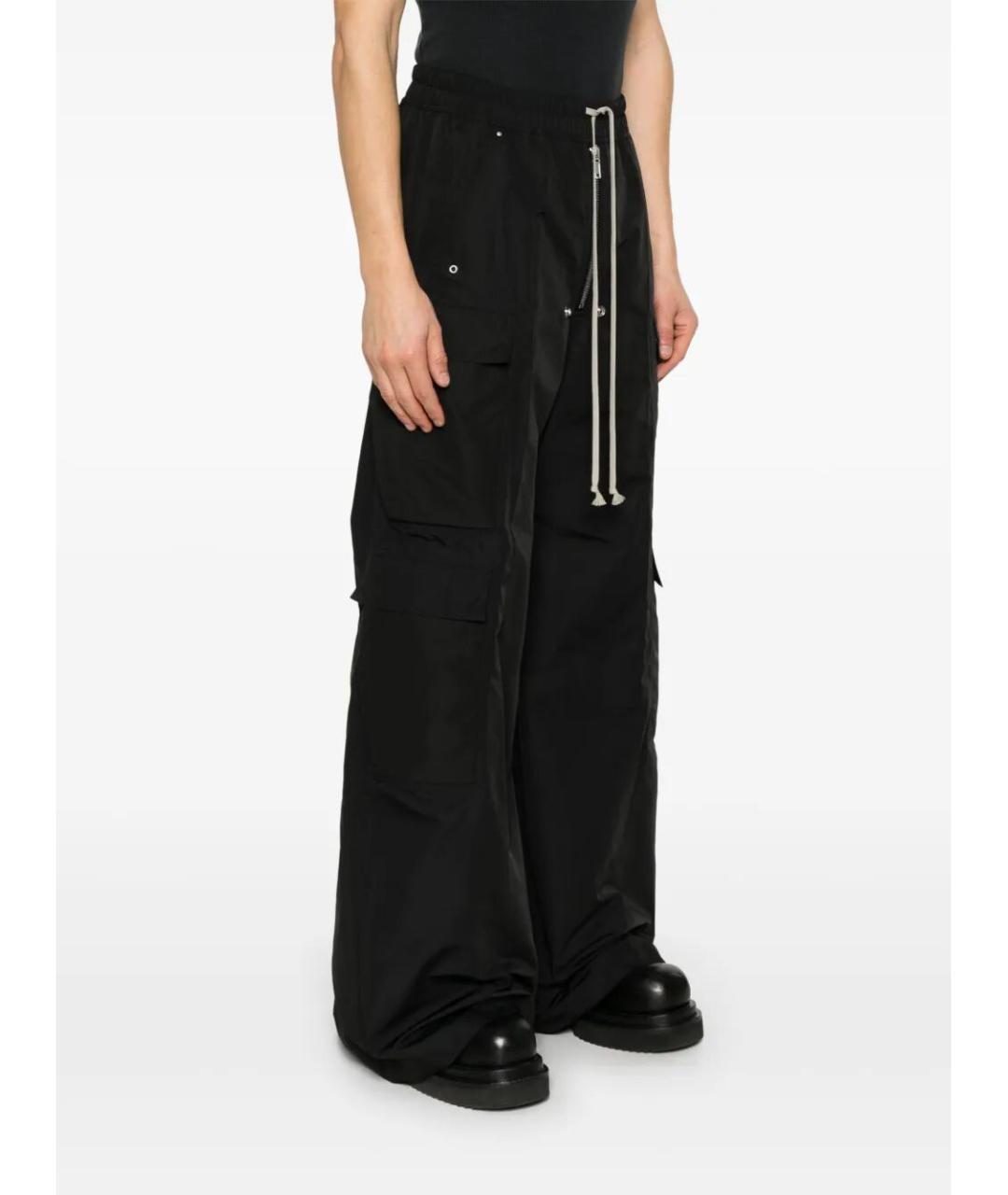 RICK OWENS Черные полиэстеровые повседневные брюки, фото 3