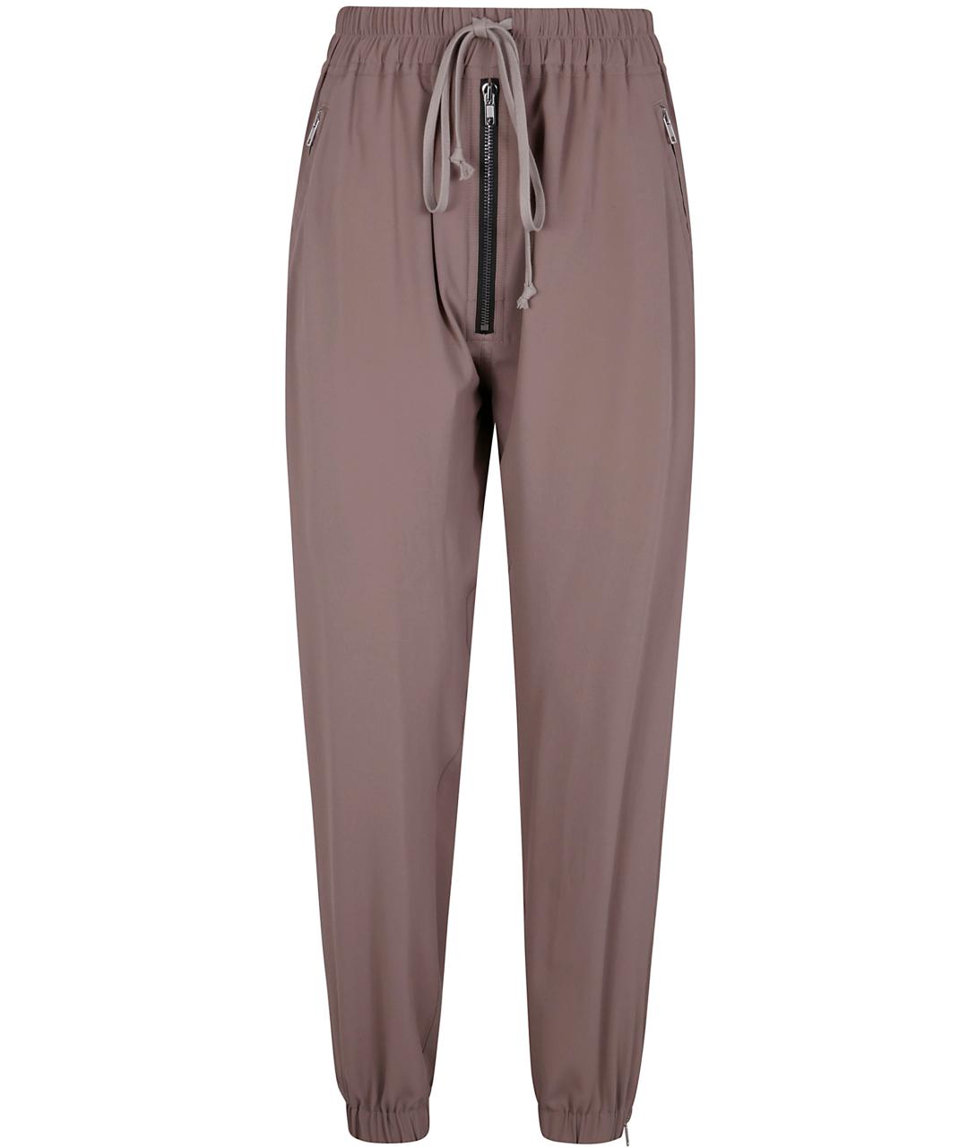 RICK OWENS Хаки ацетатные прямые брюки, фото 1