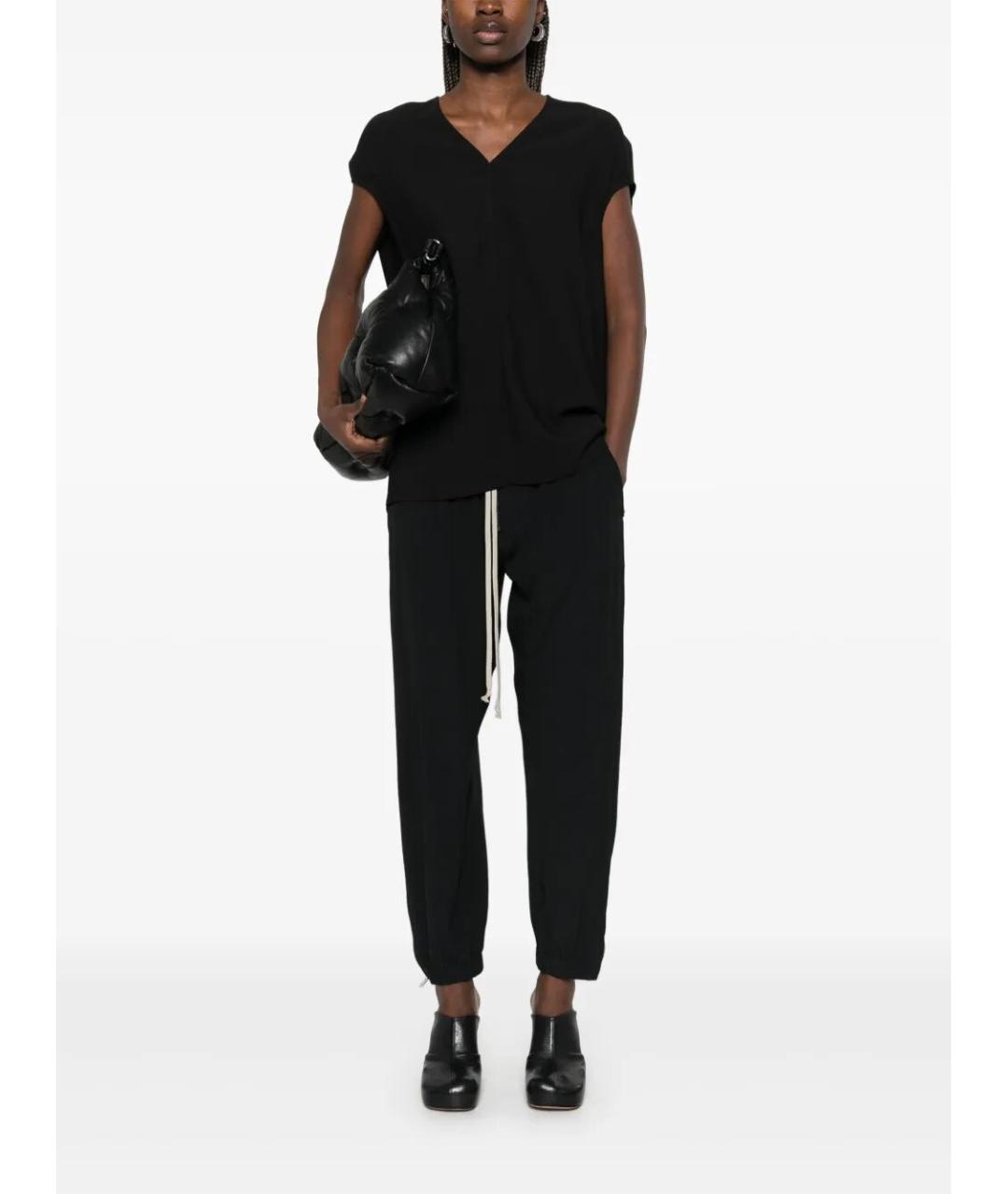 RICK OWENS Черные ацетатные прямые брюки, фото 5