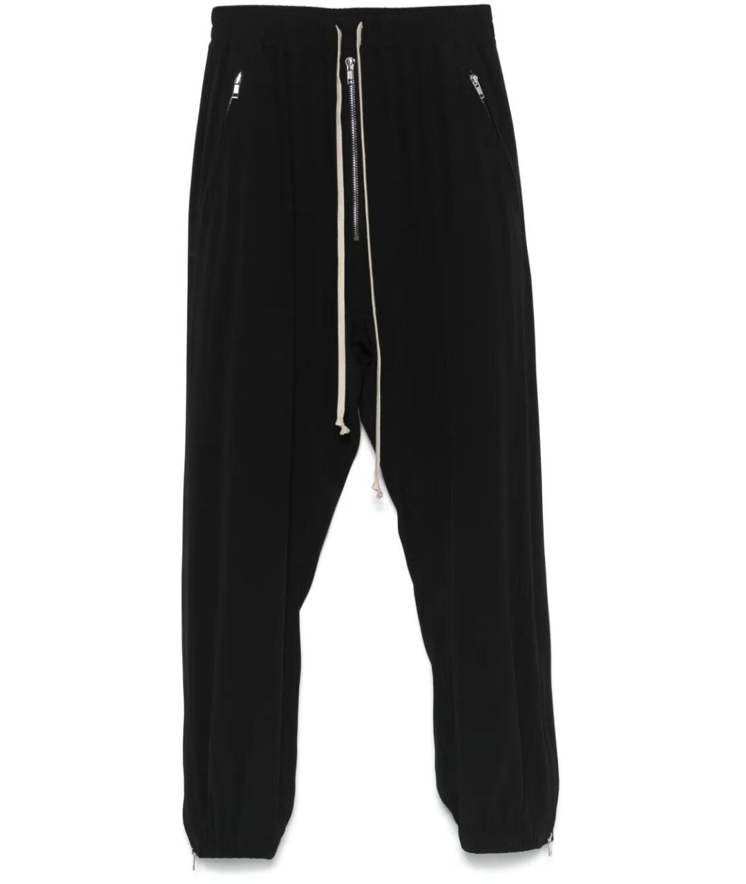 RICK OWENS Черные ацетатные прямые брюки, фото 1