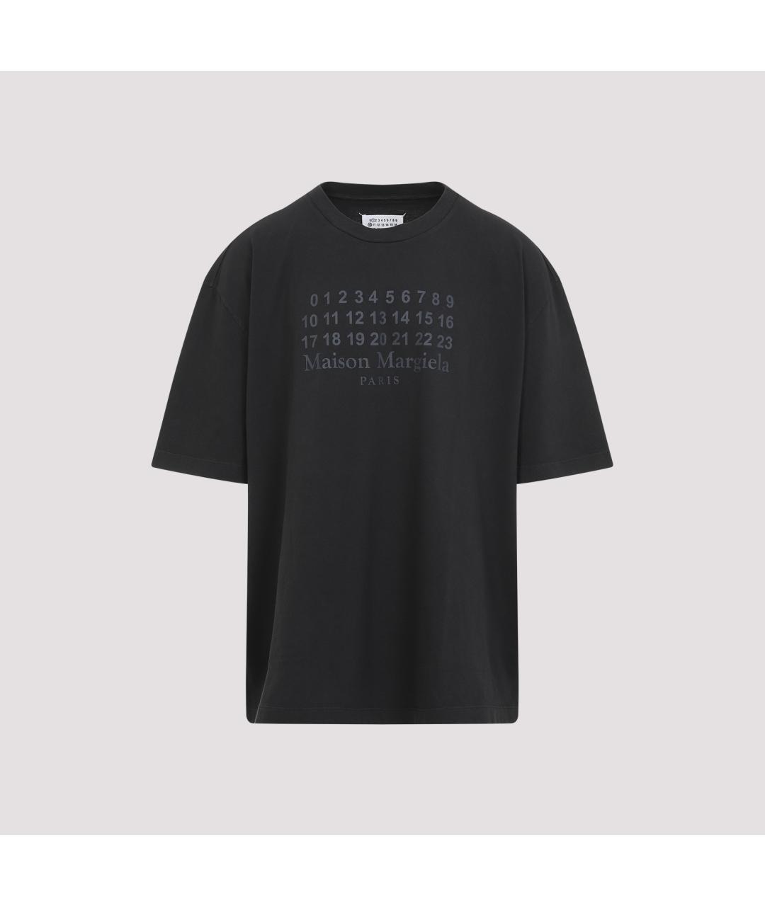 MAISON MARGIELA Черная хлопковая футболка, фото 2
